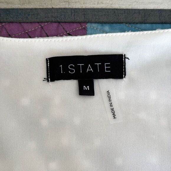 1. State Off White Smocked Blouse sz Medium - Picture 2 of 8